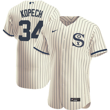 Michael Kopech Chicago White Sox cream-navy jersey