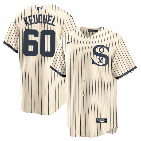 Dallas Keuchel Chicago White Sox cream-navy jersey