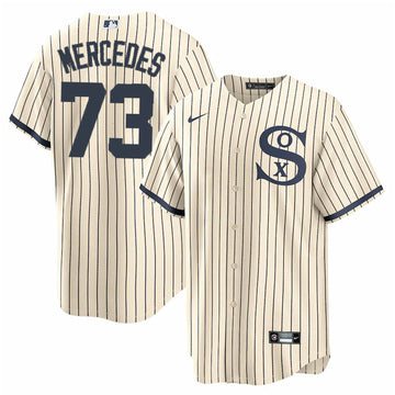Yermin Mercedes Chicago White Sox cream-navy jersey