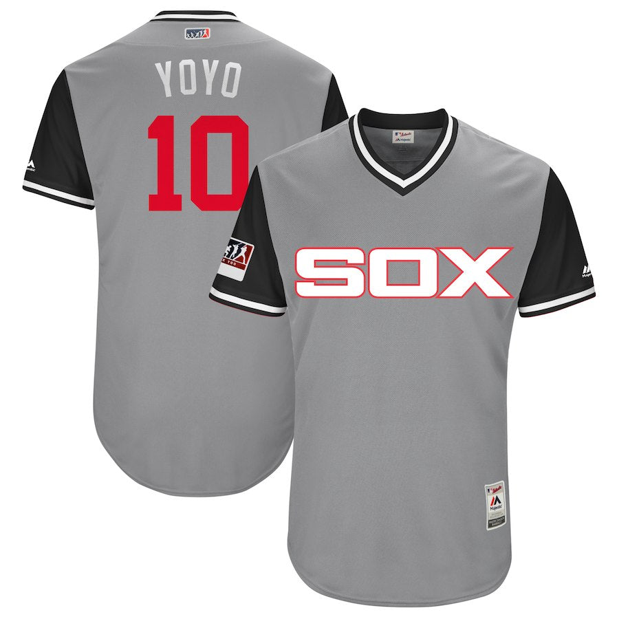 Yoan Moncada Yoyo Majestic Chicago White Sox gray-black jersey