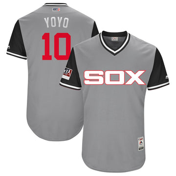 Yoan Moncada Yoyo Majestic Chicago White Sox gray-black jersey