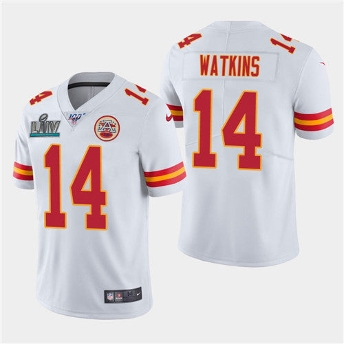 Chiefs #14 Sammy Watkins White Super Bowl LIV Jersey