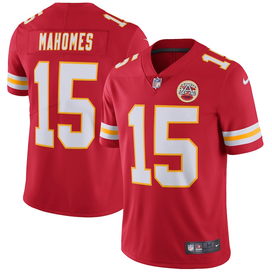 Chiefs #15 Patrick Mahomes Red Jersey