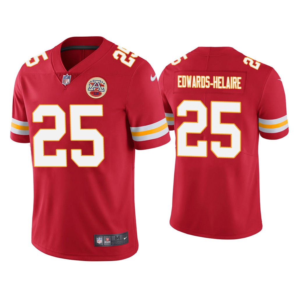 Chiefs #25 Clyde Edwards-Helaire Red Jersey