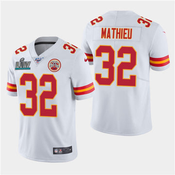 Chiefs #32 Tyrann Mathieu White Super Bowl LIV Jersey
