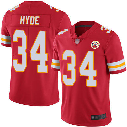 Chiefs #34 Carlos Hyde Red Jersey