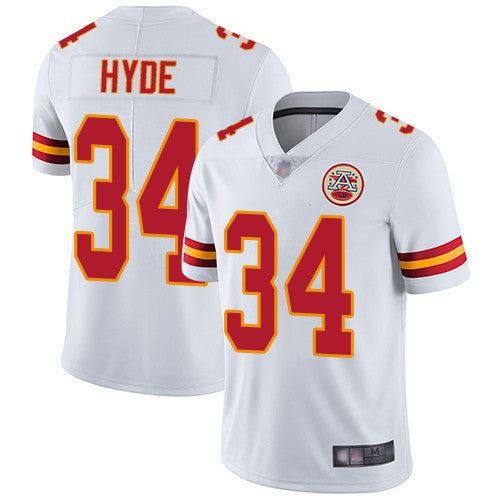 Chiefs #34 Carlos Hyde White Jersey