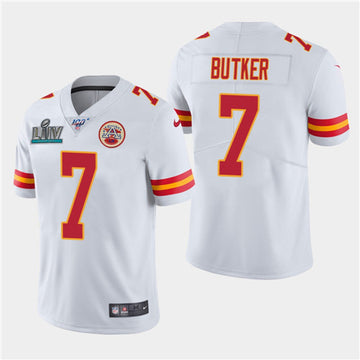 Chiefs #7 Harrison Butker White Super Bowl LIV Jersey
