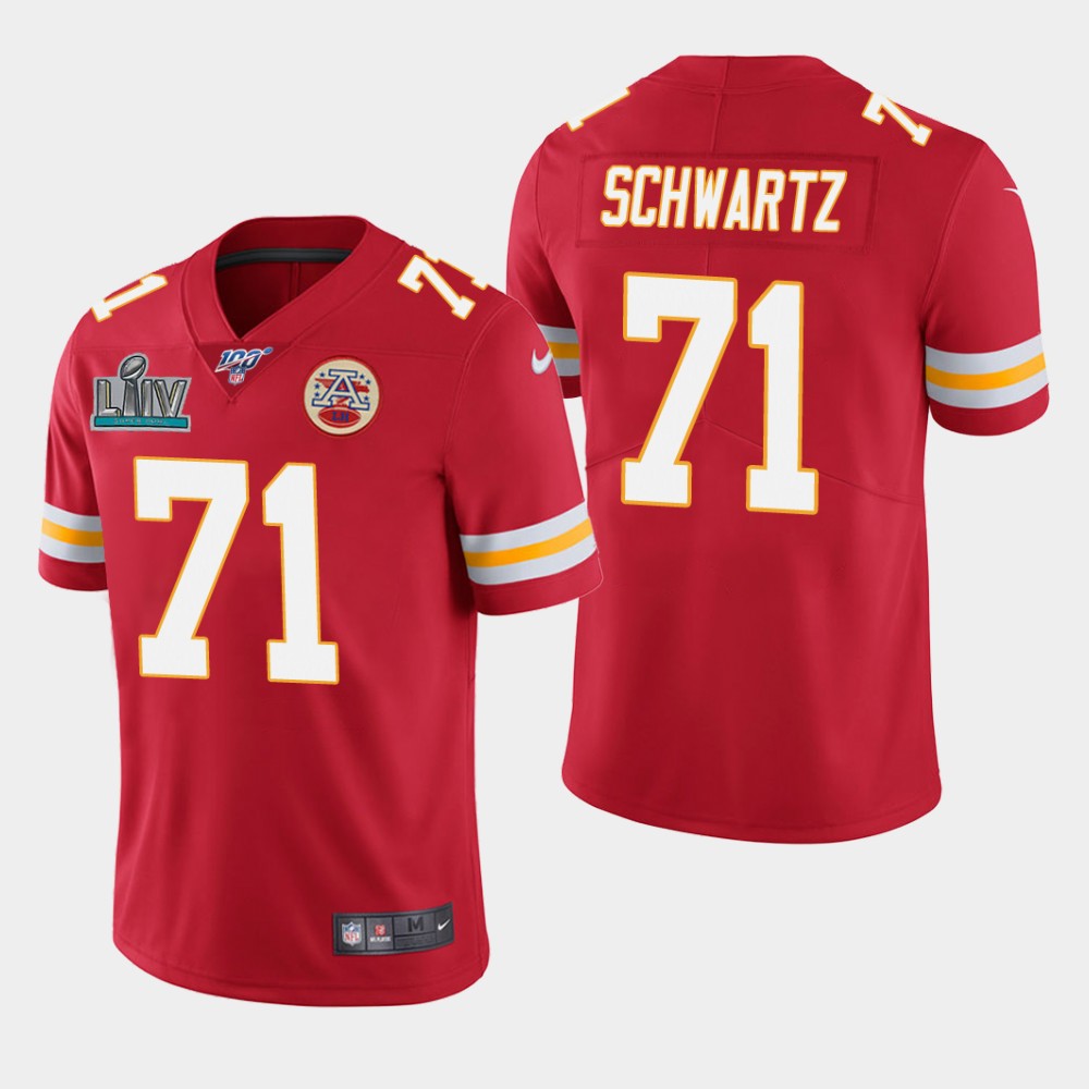 Chiefs #71 Mitchell Schwartz Red Super Bowl LIV Jersey