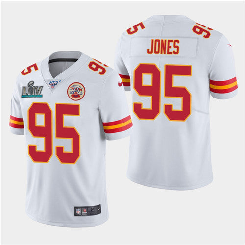 Chiefs #95 Chris Jones White Super Bowl LIV Jersey