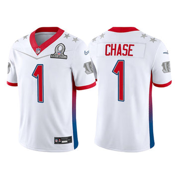 Cincinnati Bengals #1 Ja'Marr Chase 2022 White Pro Bowl Jersey
