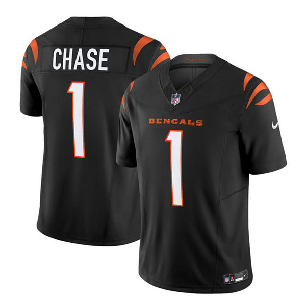 Cincinnati Bengals #1 Ja'Marr Chase Black 2023 FUSE Jersey