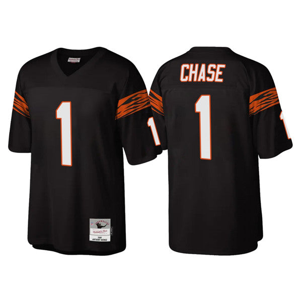 Cincinnati Bengals #1 Ja'Marr Chase Black Throwback Legacy Jersey