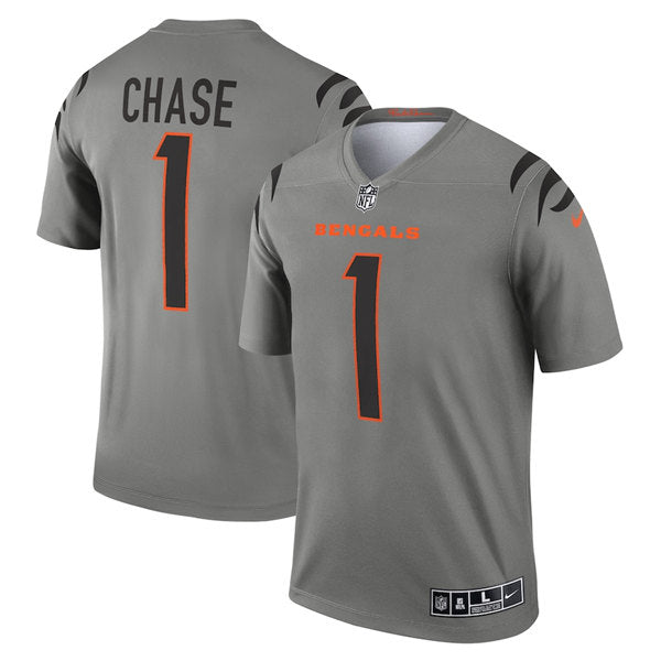 Cincinnati Bengals #1 Ja'Marr Chase Gray Jersey