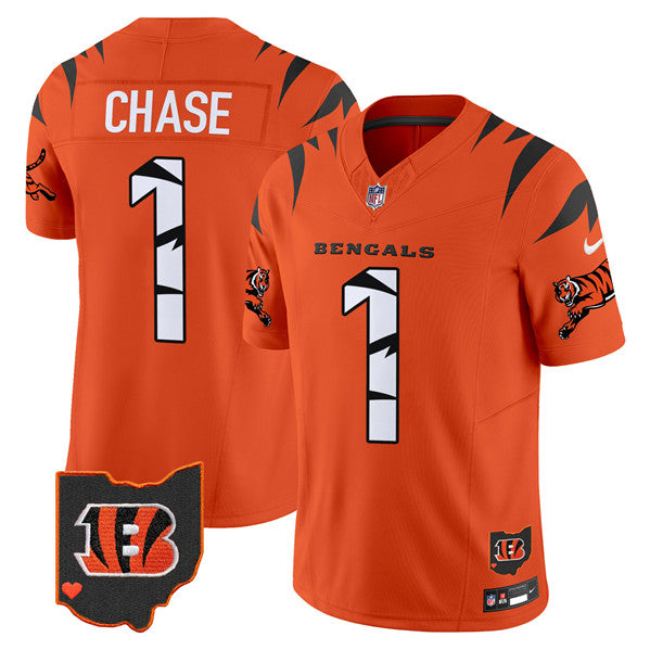 Ja'Marr Chase Cincinnati Bengals orange FUSE jersey