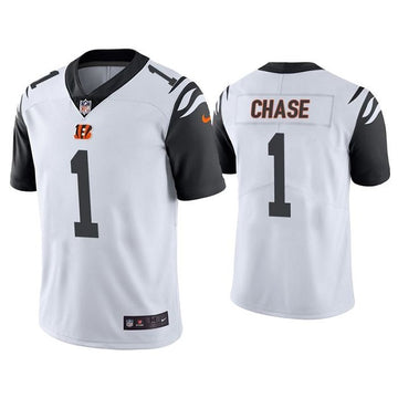 Cincinnati Bengals #1 Ja'Marr Chase White Color Rush Jersey