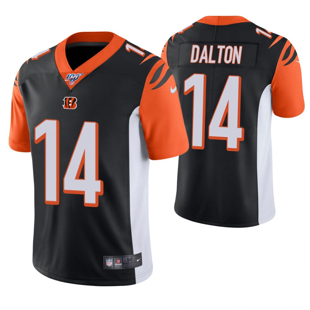Cincinnati Bengals #14 Andy Dalton Black 2019 100th Season Jersey