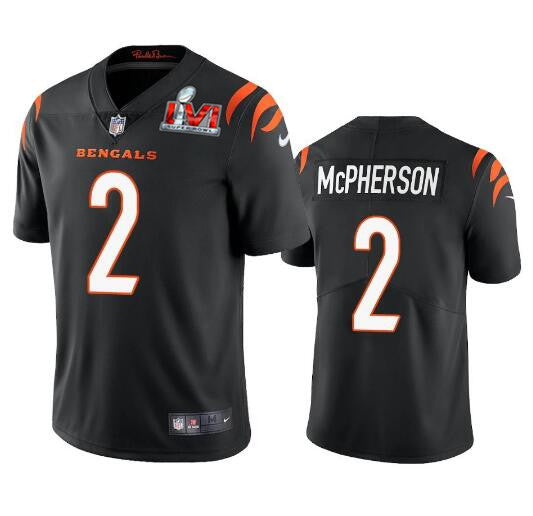 Cincinnati Bengals #2 Evan McPherson 2022 Black Super Bowl LVI Jersey