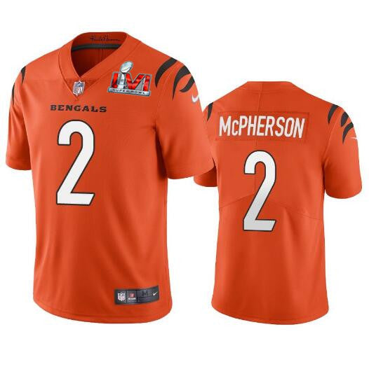 Cincinnati Bengals #2 Evan McPherson 2022 Orange Super Bowl LVI Jersey