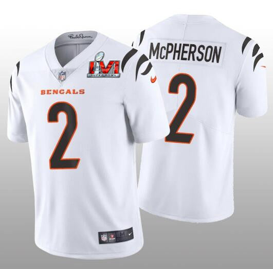 Cincinnati Bengals #2 Evan McPherson 2022 White Super Bowl LVI Jersey