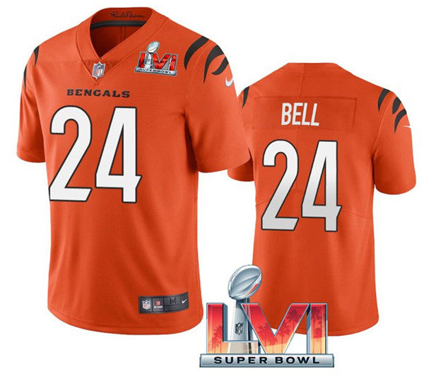 Cincinnati Bengals #24 Vonn Bell Orange 2022 Super Bowl LVI Jersey