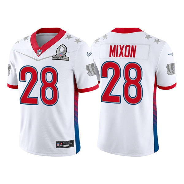 Cincinnati Bengals #28 Joe Mixon 2022 White Pro Bowl Jersey
