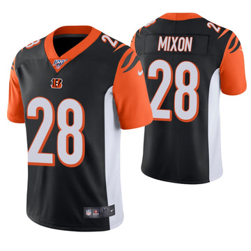 Cincinnati Bengals #28 Joe Mixon Black 100th Season Jersey