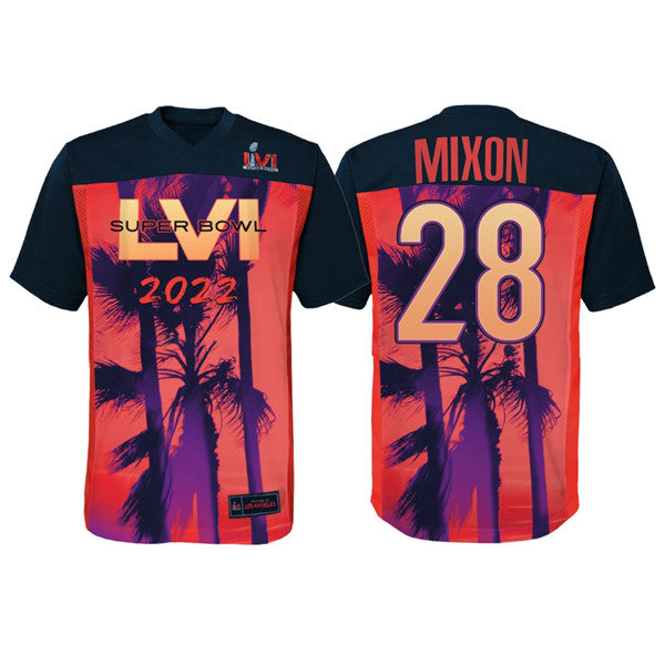 Cincinnati Bengals #28 Joe Mixon Super Bowl LVI Red-Black Jersey