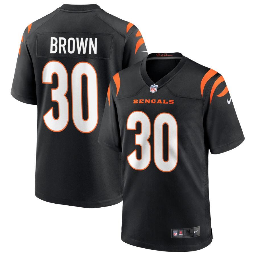 Cincinnati Bengals #30 Chase Brown Black Game Jersey