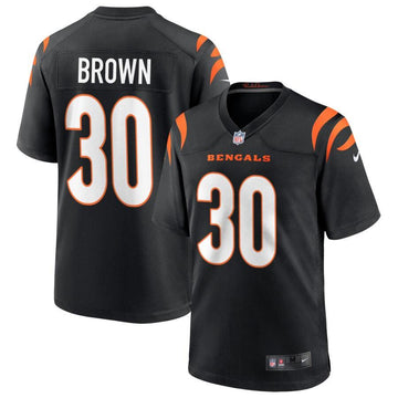 Cincinnati Bengals #30 Chase Brown Black Game Jersey