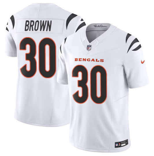 Cincinnati Bengals #30 Chase Brown White 2024 FUSE Jersey
