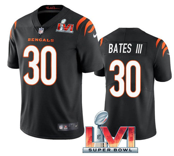 Cincinnati Bengals #30 Jessie Bates III 2022 Black Super Bowl LVI Jersey