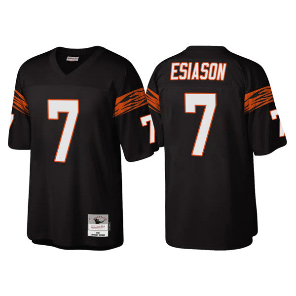 Cincinnati Bengals #7 Boomer Esiason Black Throwback Legacy Jersey