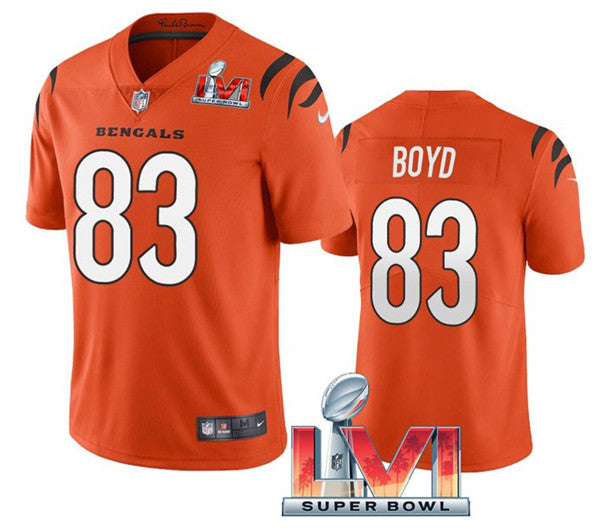 Cincinnati Bengals #83 Tyler Boyd Orange 2022 Super Bowl LVI Jersey