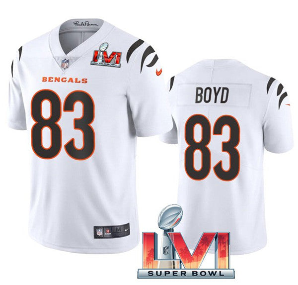 Cincinnati Bengals #83 Tyler Boyd White 2022 Super Bowl LVI Jersey
