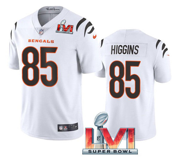 Cincinnati Bengals #85 Tee Higgins White 2022 Super Bowl LVI Jersey