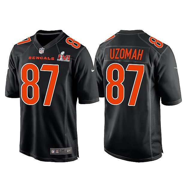 Cincinnati Bengals #87 CJ Uzomah 2022 Black Super Bowl LVI Game Jersey
