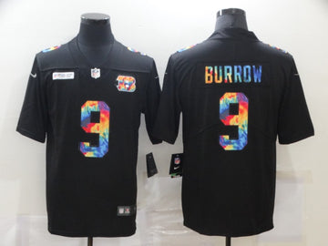 Cincinnati Bengals #9 Joe Burrow 2020 Black Crucial Catch Jersey