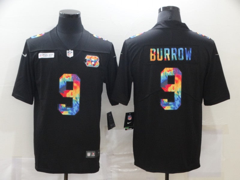 Cincinnati Bengals #9 Joe Burrow 2020 Black Crucial Catch Jersey