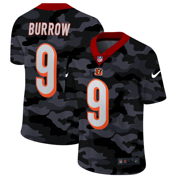 Cincinnati Bengals #9 Joe Burrow 2020 Camo Jersey