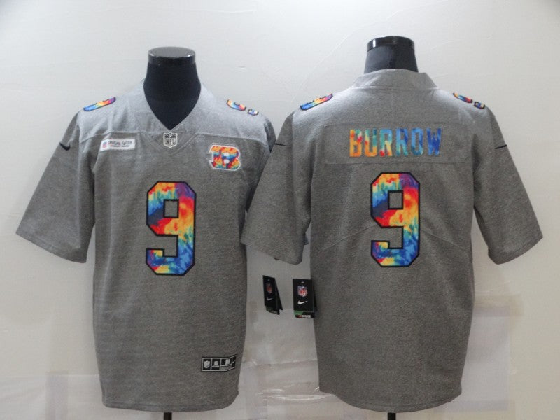 Cincinnati Bengals #9 Joe Burrow 2020 Grey Crucial Catch Jersey