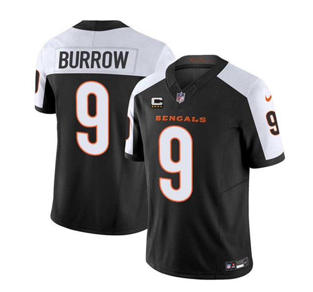 Joe Burrow Cincinnati Bengals black-white FUSE jersey