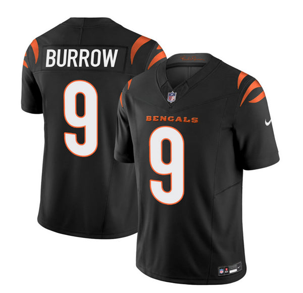 Cincinnati Bengals #9 Joe Burrow Black 2023 FUSE Jersey
