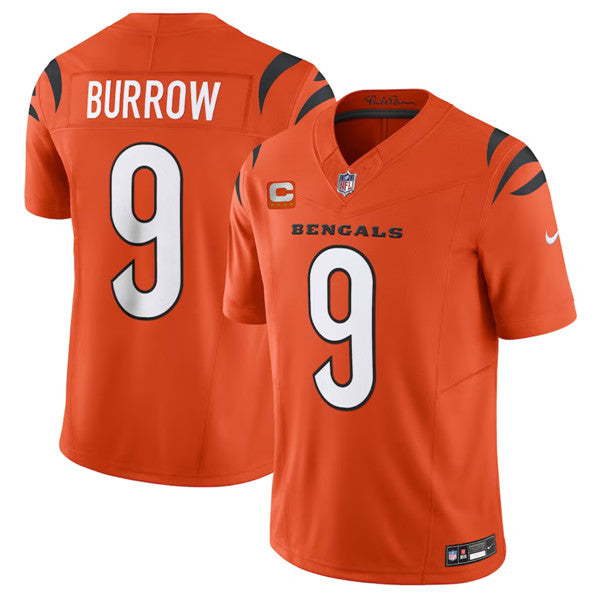 Joe Burrow Cincinnati Bengals orange FUSE jersey