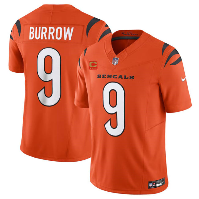 Joe Burrow Cincinnati Bengals orange FUSE jersey