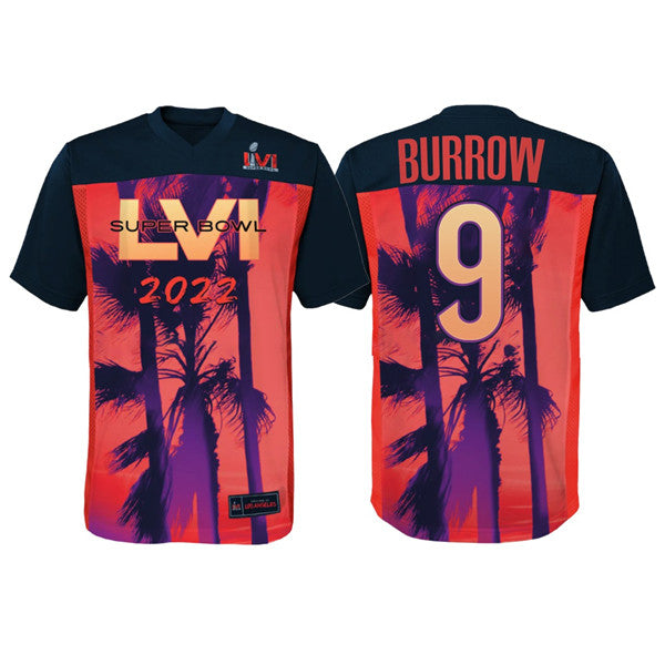 Cincinnati Bengals #9 Joe Burrow Super Bowl LVI Red-Black Jersey