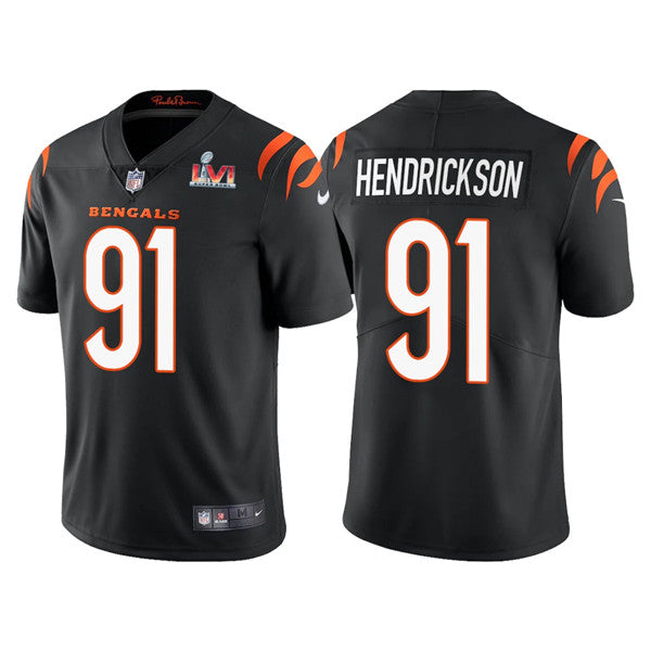 Cincinnati Bengals #91 Trey Hendrickson 2022 Black Super Bowl LVI Jersey