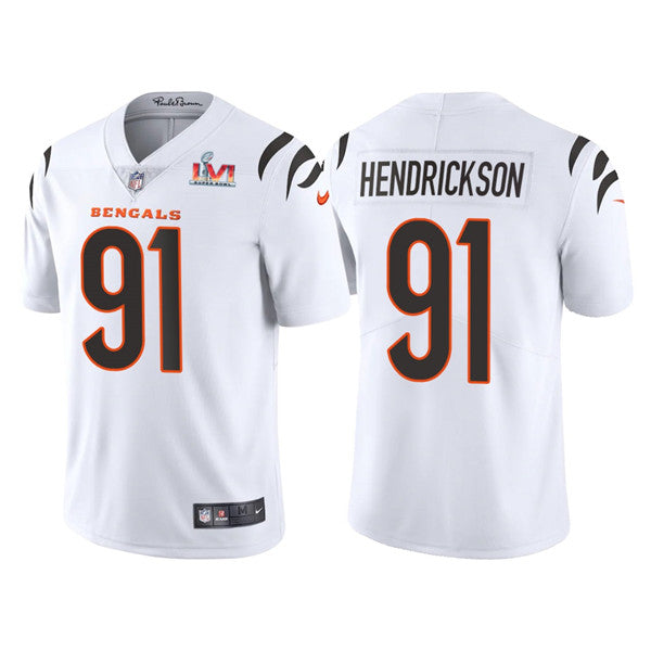 Cincinnati Bengals #91 Trey Hendrickson 2022 White Super Bowl LVI Jersey