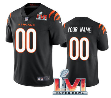 Cincinnati Bengals Custom Black 2022 Super Bowl LVI Jersey