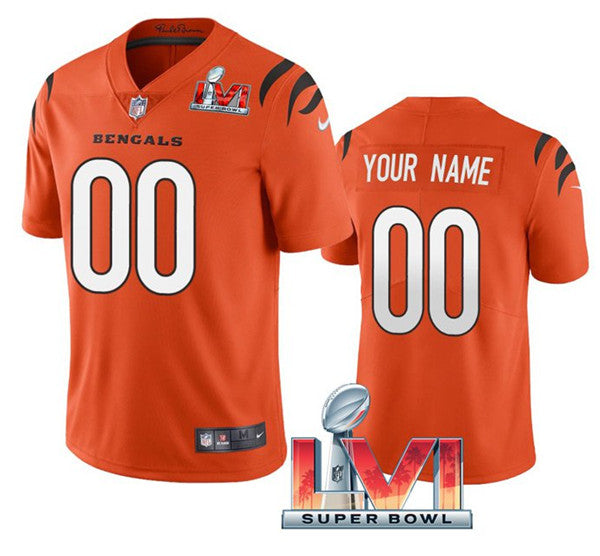 Cincinnati Bengals Custom Orange 2022 Super Bowl LVI Jersey